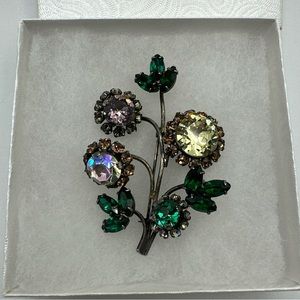 Antique 1920’s Large And Flashy "flutter" Brooch Large Floral Bouquet #665